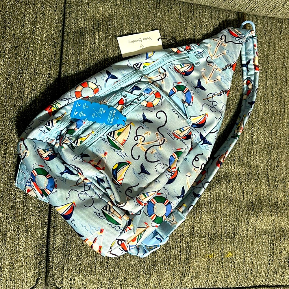Brand New with tags Vera Bradley Really Regatta ReActive Sling Backpack